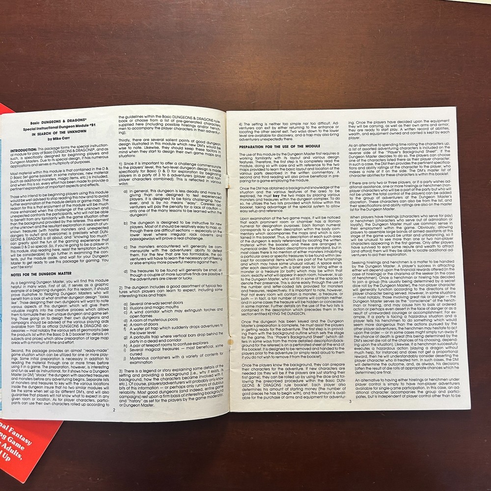 Lot Dungeons & Dragons Basic Rule Book #2014 TSR 1981 & Dungeon Module B2 #9034