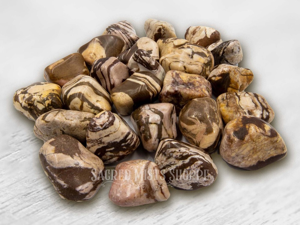 Zebra Jasper Tumbled Stone for Balancing, Creativity, Compassion, Understanding