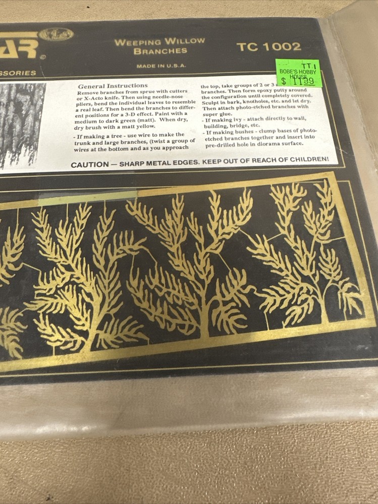 Tech Star 1002 Photo Etched Weeping Willow Branches For Dioramas