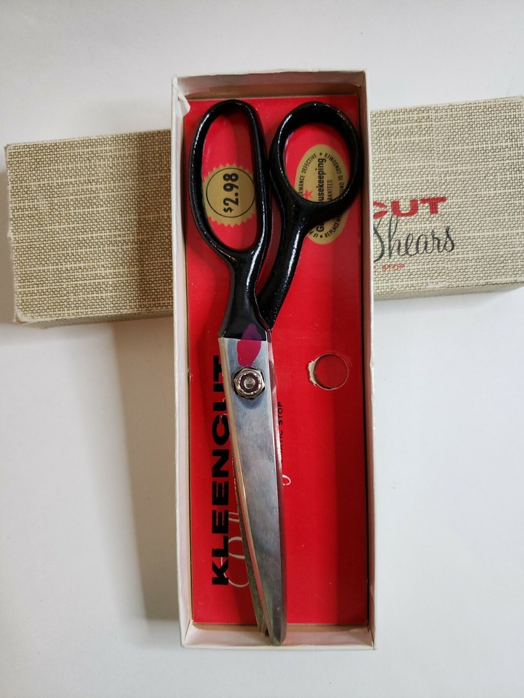 Vintage Kleencut Pinking Shears W/ Box aligator cut scissors