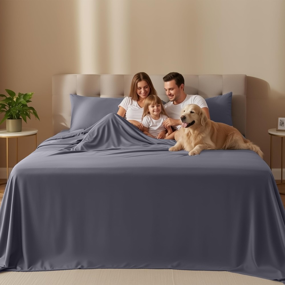 Utopia Bedding Queen Size Sheet Set – 4 Piece Bed Sheets, Soft Queen, Grey