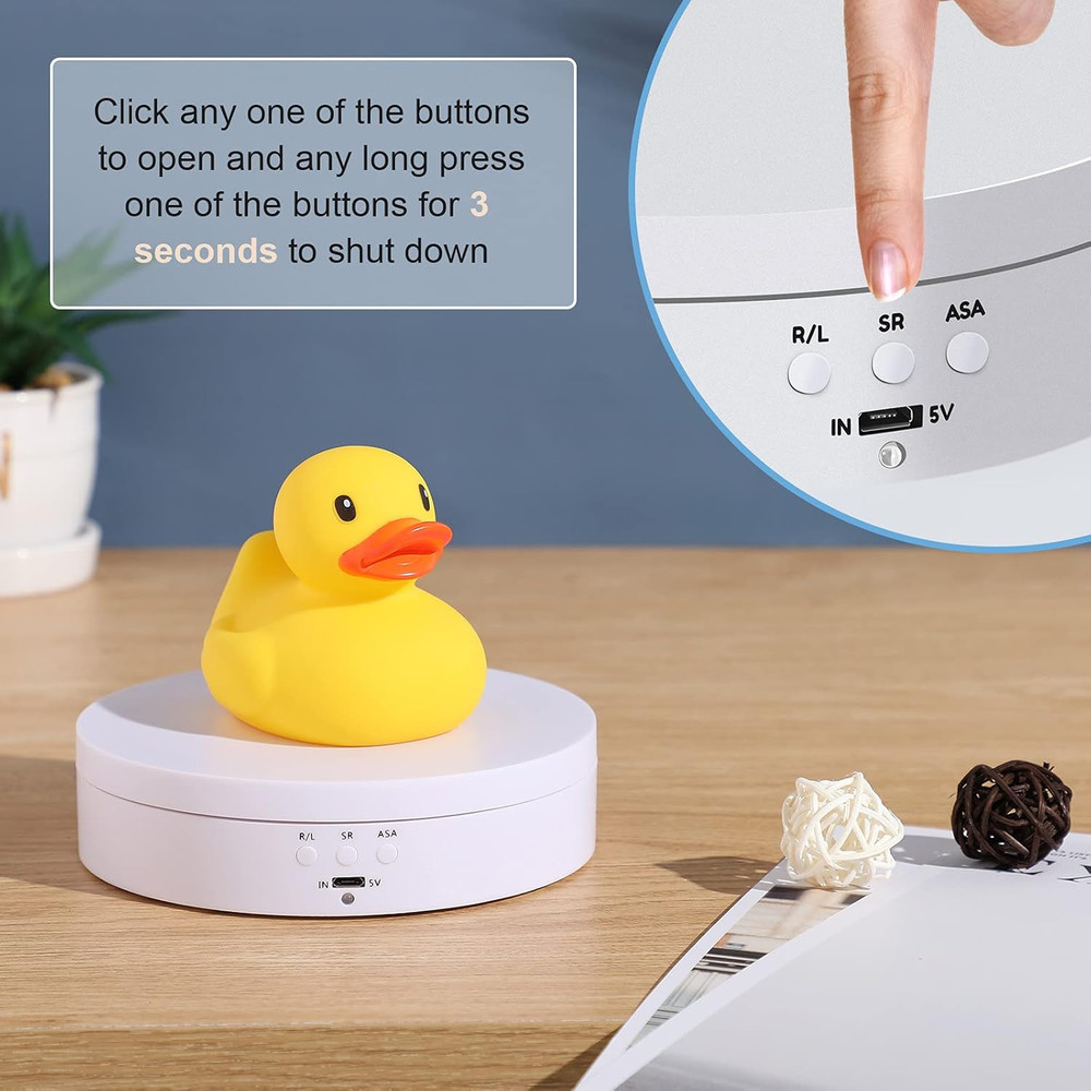 Rotating Display Stand 5.4" /6.6 Lbs Load Motorized Spinning Platform Rotating B