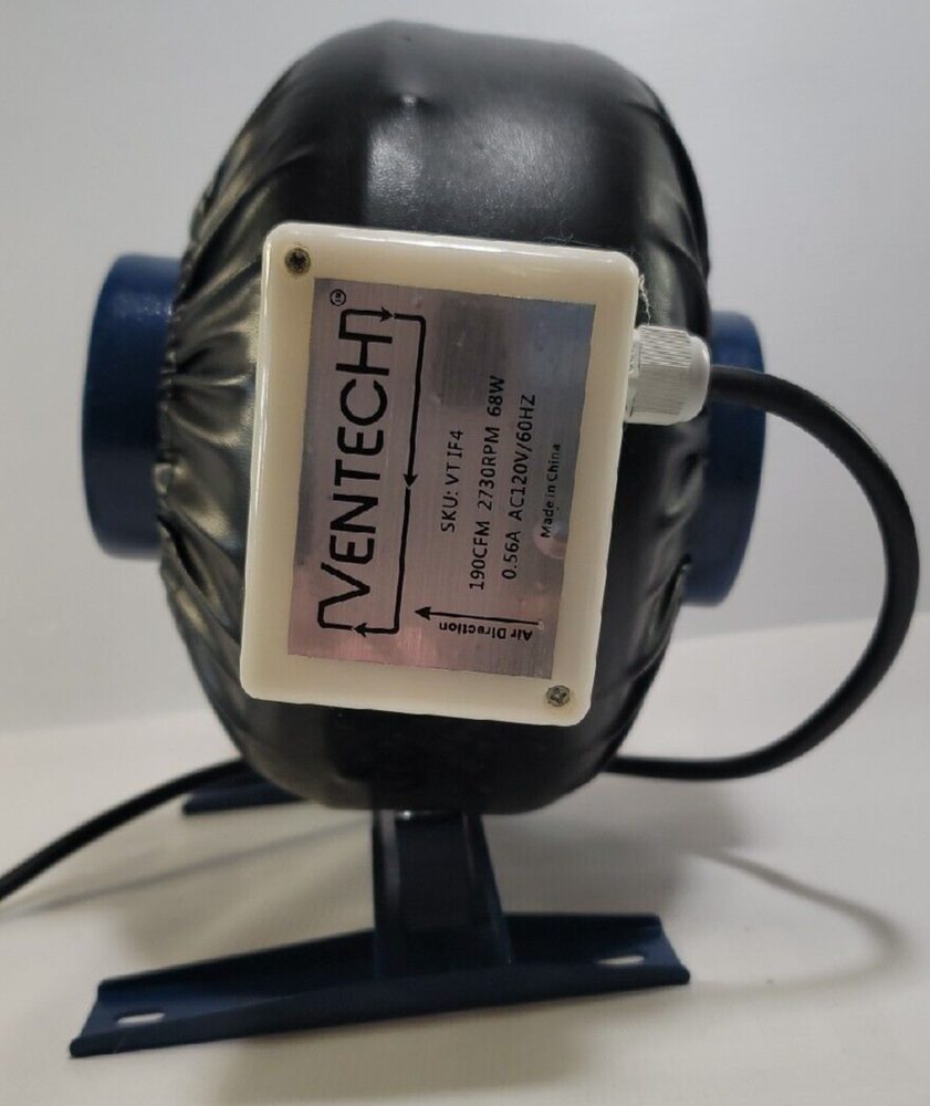 Ventech 190 CFM 6″ inch Inline Exhaust Blower Fan and Variable Speed Controller