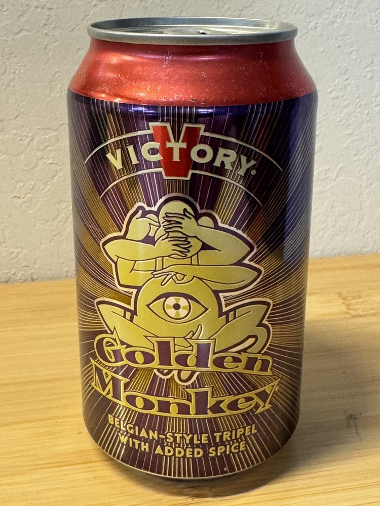 Golden Monkey Belgian Tripel - Empty Beer Can Bottom Opened