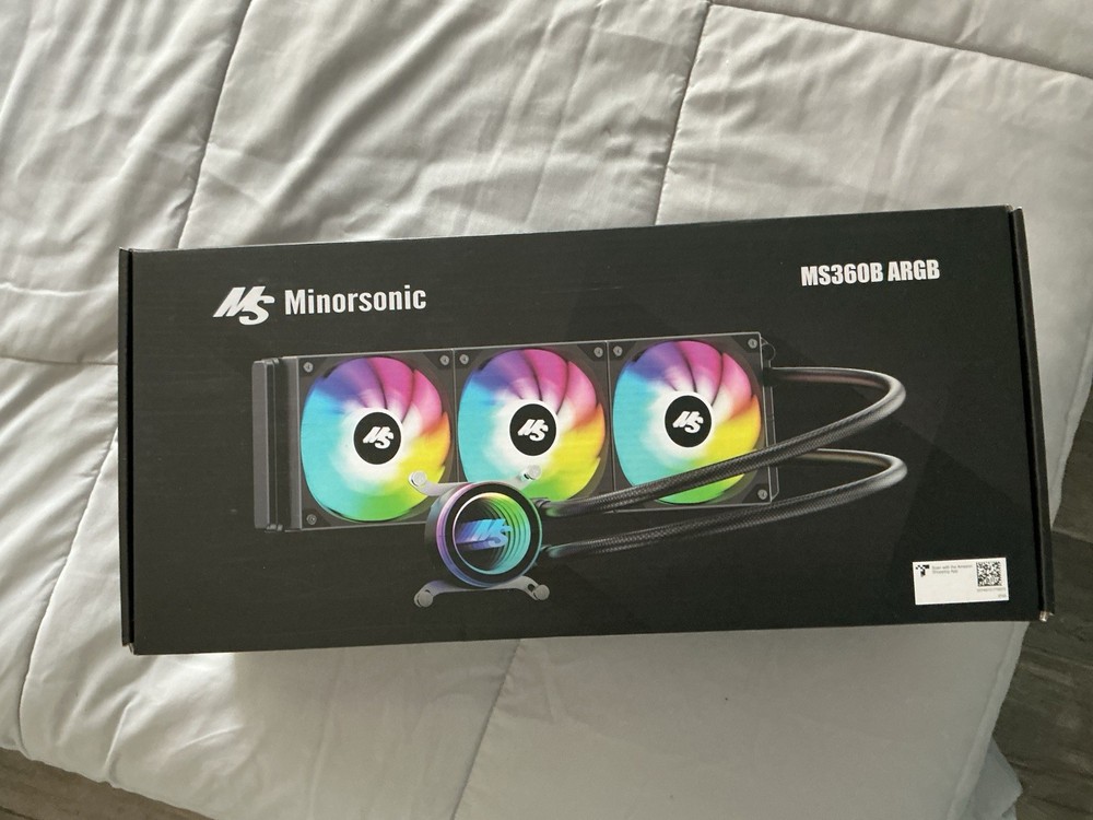 Minorsonic MS360B ARGB Liquid CPU Cooler, 120mm Multicolor Fan, Universal CPU