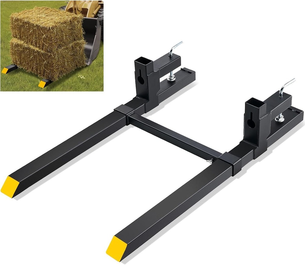Adjustable Stabilizer 2000 Lbs Pallet Forks for Efficient Farming - 43" Long