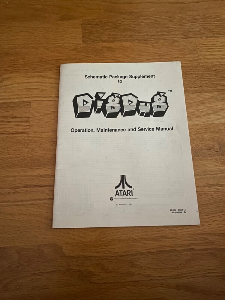Dig Dug Schematic Package Supplement to Operation, Maintenance & Service Manual