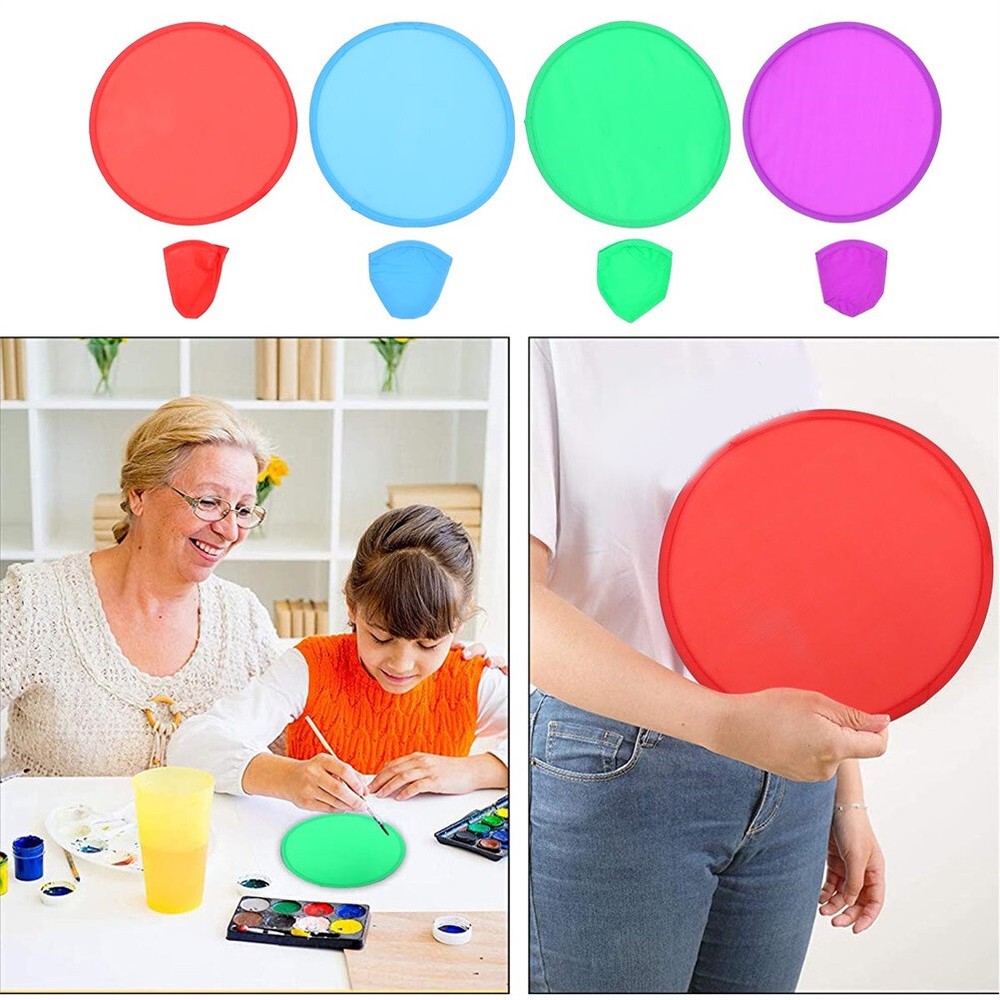 16pcs Foldable Flying Disc Flying Plate Plaything Foldable Fan