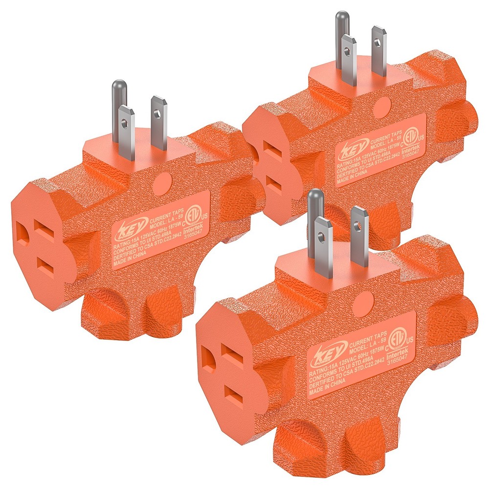 3-Pack 3 Way Plug Adapter,Power Splitter Plug Outlet,3 Way Electrical Splitter