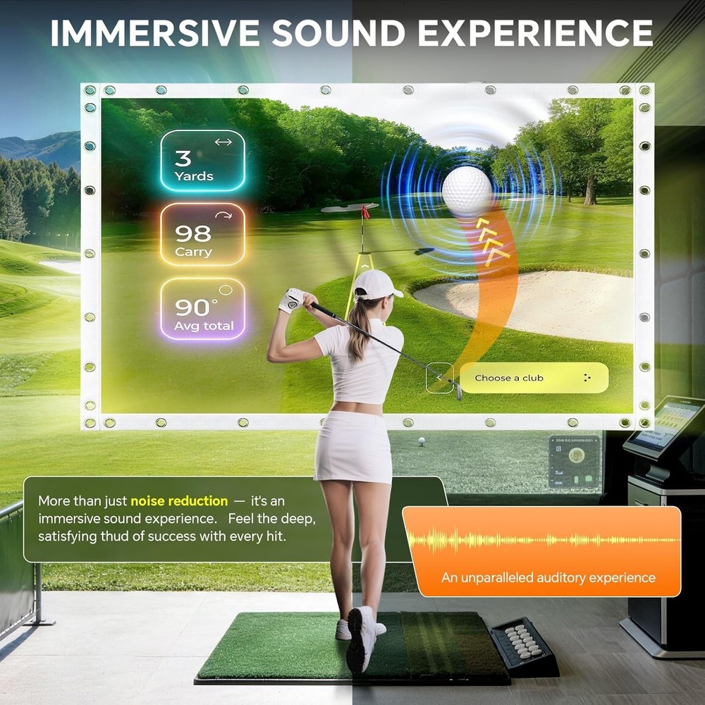 Golf Simulator Impact Screen for Home&Garage Training, Indoor Practice Screen..