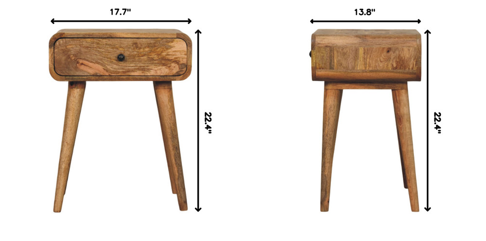 Solid Wood Avora Nightstand with 1-Drawer, Oak-ish, Light Brown