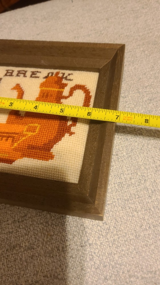 Vintage Cross Stitch Framed Coffee Break