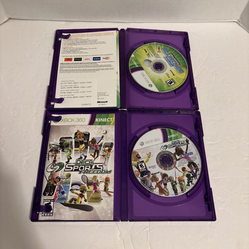 Microsoft Xbox 360 Kinect Sensor Bar 1414 Bundle + 8 Games *TESTED WORKING*