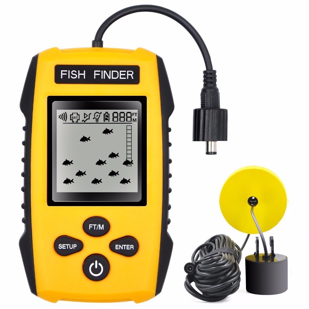 Wired Fish Finder Portable Display Fish Finder Boat 100M Depth Range
