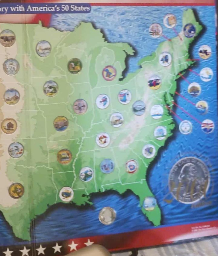 (H-12) Colorized Quarters On Beautiful Map. Nice!