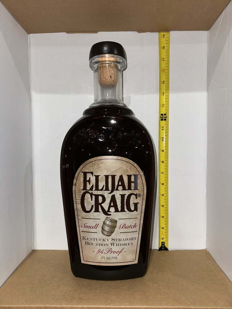 Elijah Craig Small Batch Bourbon Bottle Pre-fire Empty Display 17" 5 Qt Fillable
