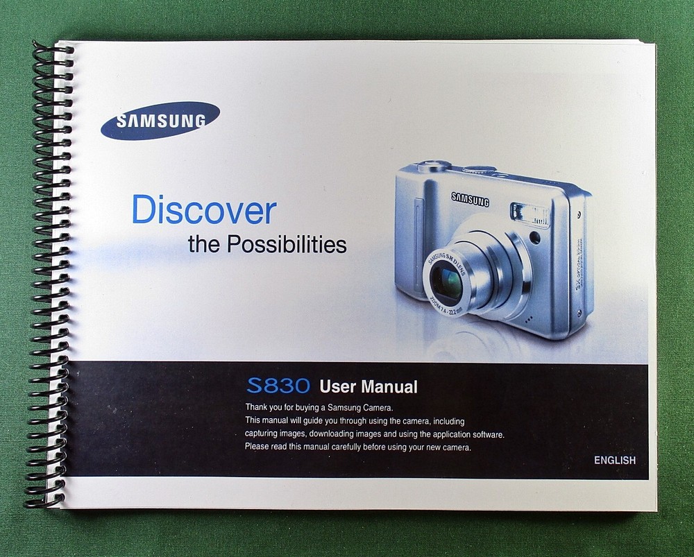 Samsung S830 User's Manual: 82 pages & Protective Covers!