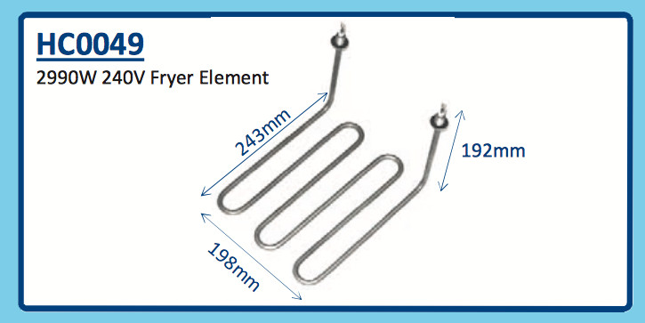 2990W 240V FRYER ELEMENT HC0049