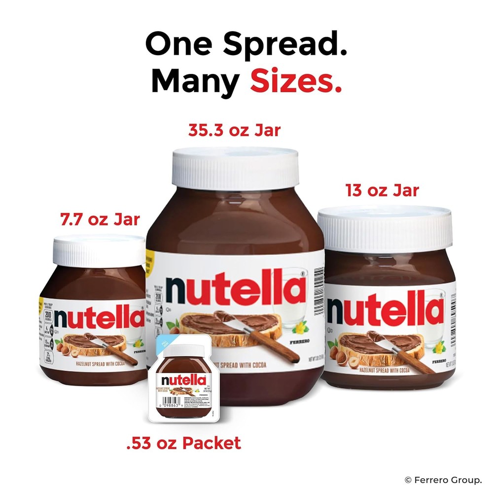 Nutella Hazelnut Spread With Cocoa For Breakfast, 7.7 Oz Jar