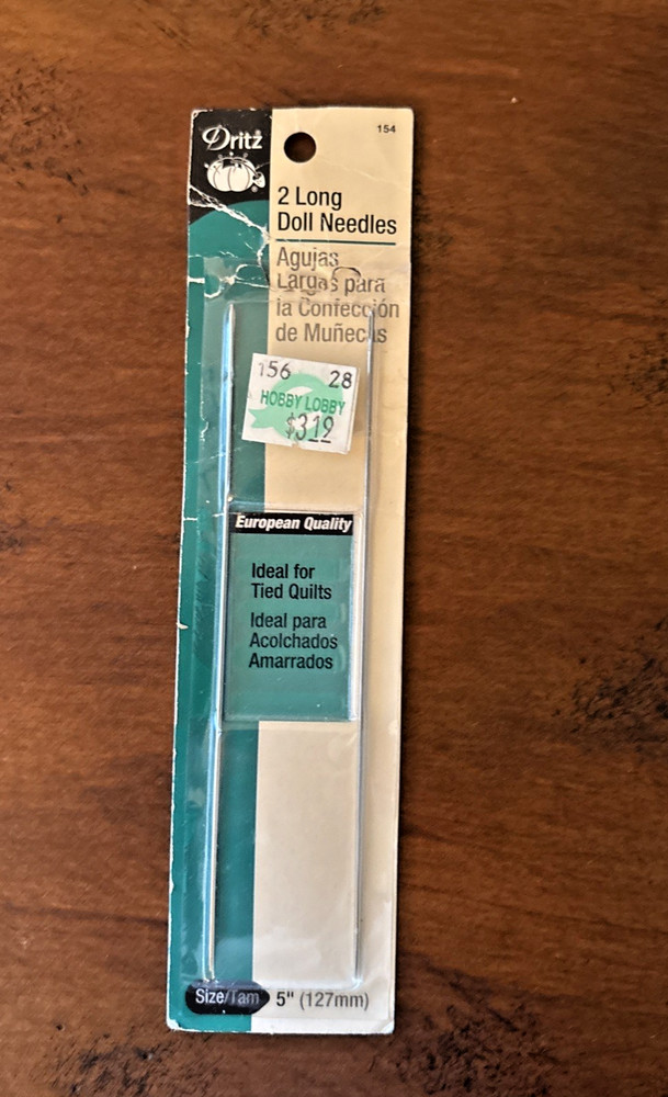 Dritz 2 Long Doll Needles 5 Inches