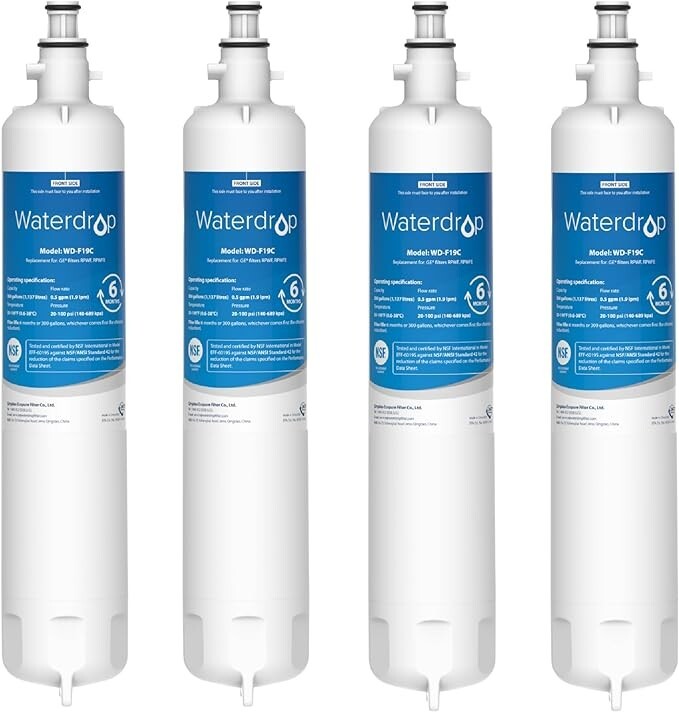 Waterdrop Refrigerator Water Filter, Replacement for GE® RPWFE (With Chip), 4