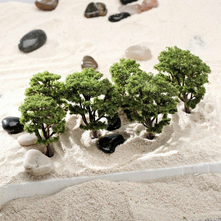 10pcs Tree Model HO N Scale Wargame Architecture Train Layout Scene Decoration