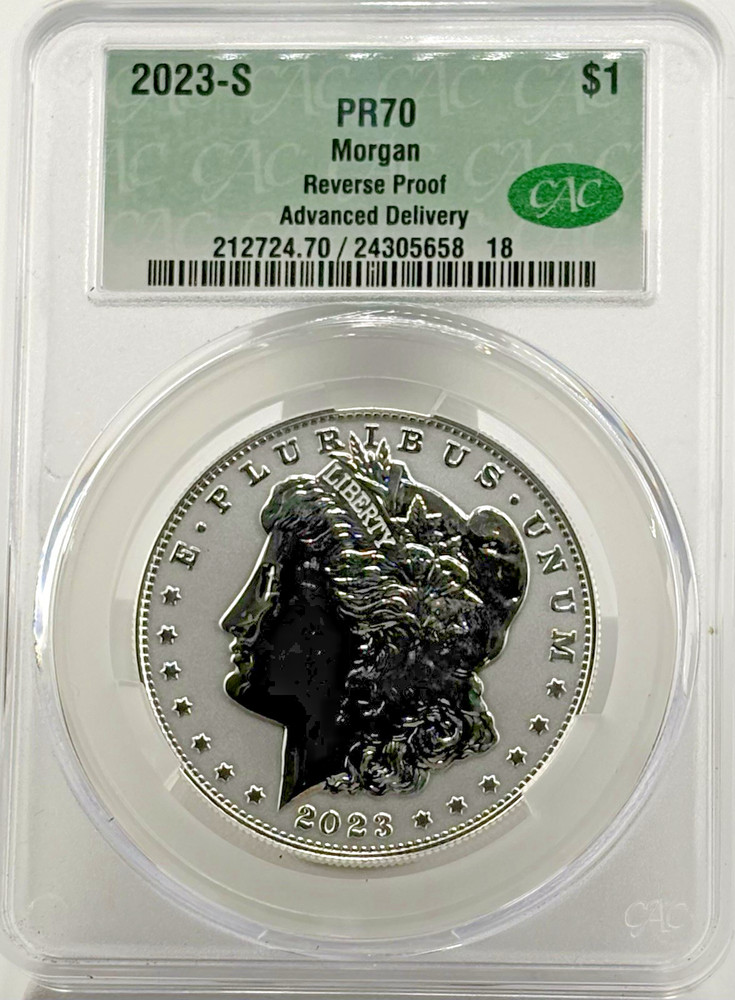 2023-S $1 Silver Reverse Proof Morgan Advanced Delivery PR70 CAC
