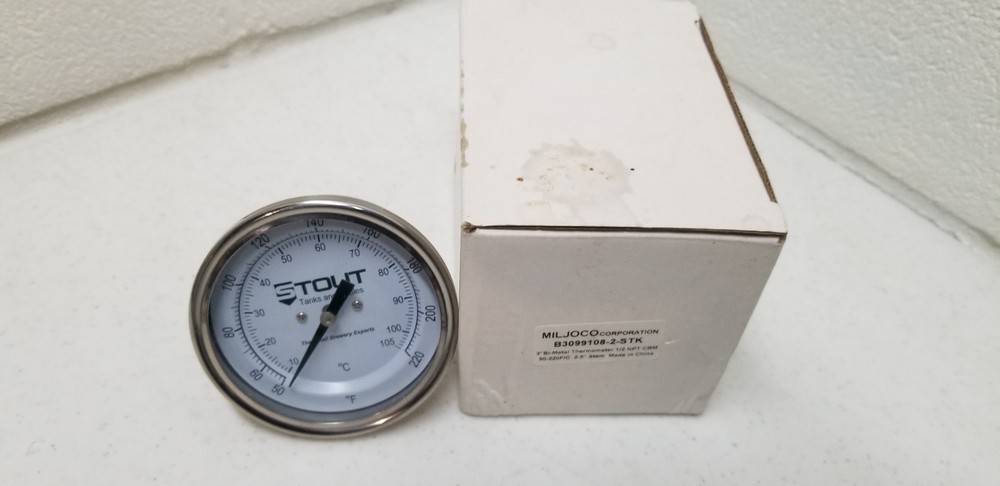 Stout Tanks & Kettles Thermometer Deep Well Miljoco B3099108-2-STK RA1