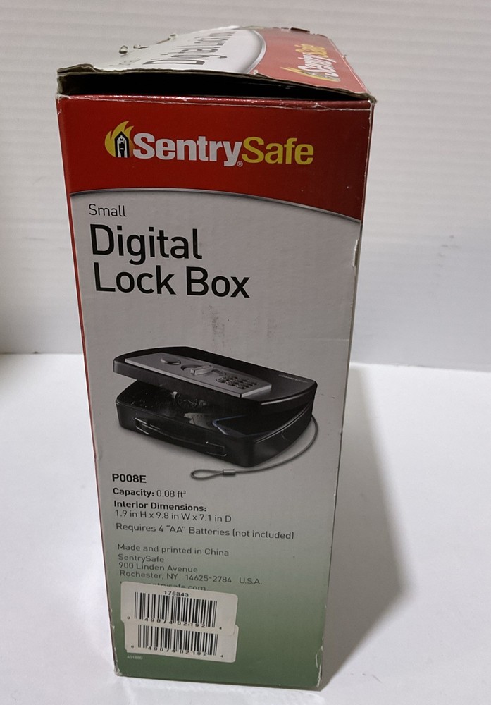 SentrySafe Small Portable W/ Tethering Cable Digital Lock Box New Open Box