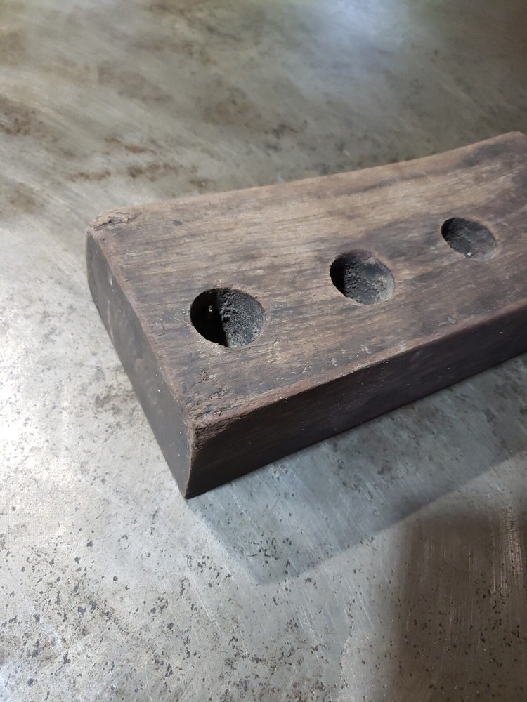 Walnut Live Edge thick Wood Block Rustic Planter Old Primitive
