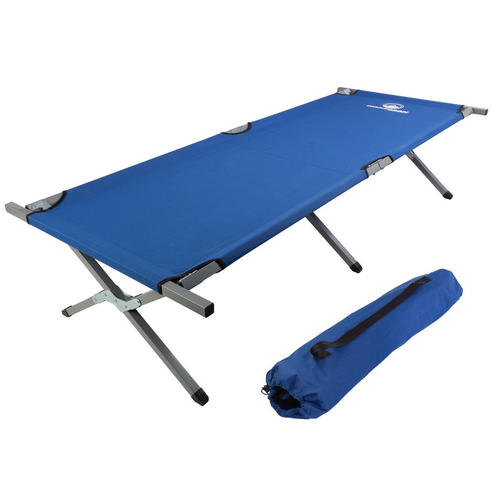 Camping Cot Portable Folding Bed with Carry Bag Camp Sleeping Cot, Blue