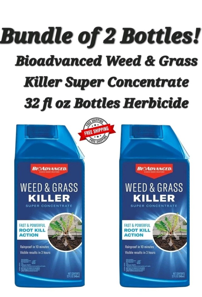 BioAdvanced Weed & Grass Killer Super Concentrate, 2 Bottle Bundle 32-Oz Each