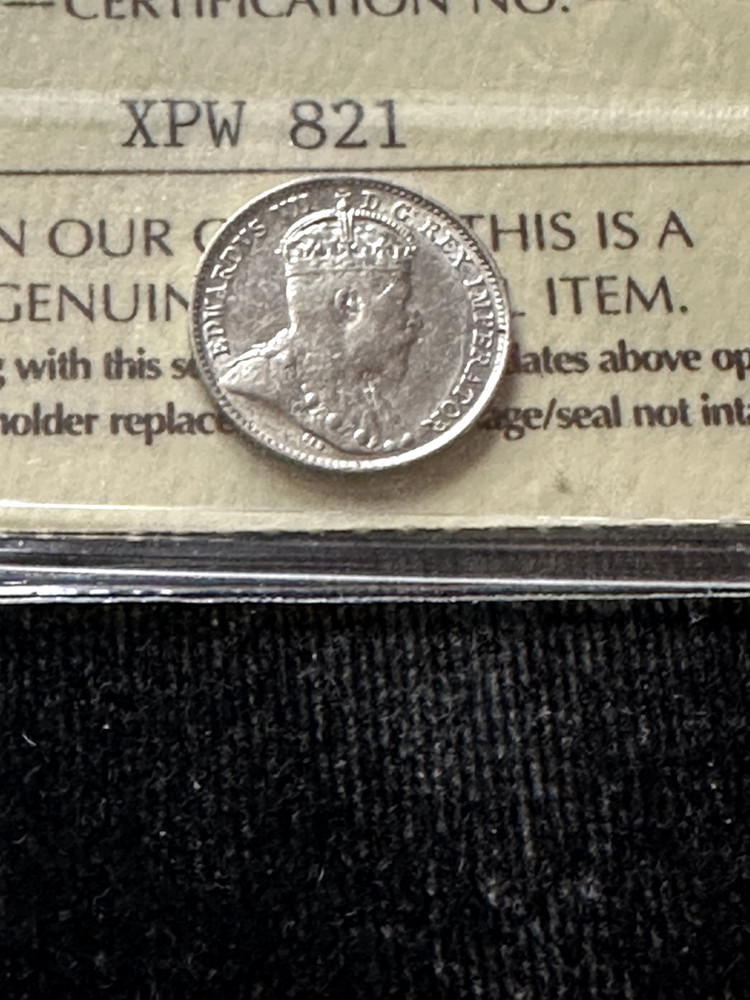 1908 ICCS Graded Newfoundland 5¢ **EF-40** Cert# XPW 821