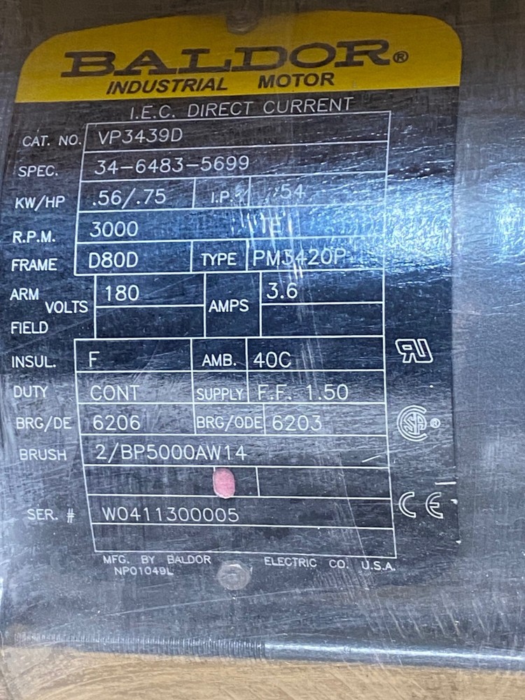 BALDOR VP3439D MOTOR
