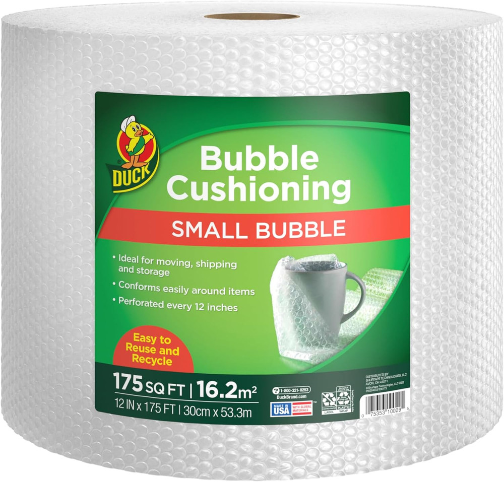 12"x175 ft Small Bubble Cushioning Wrap for Moving & Shipping - Extra Protection