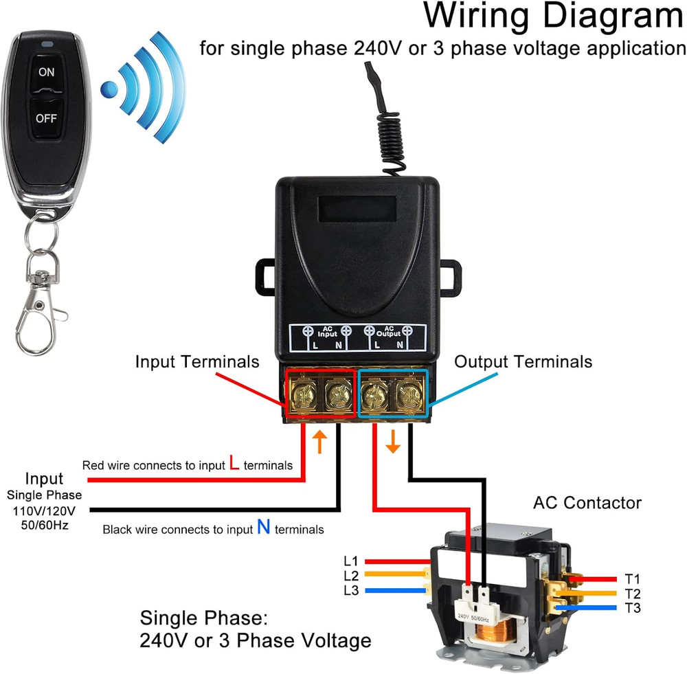 Wireless Remote Control Switch 30A Relay Switch with 328 Ft Long Range AC110V/12