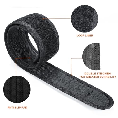 Tactical Anti-slip Pad Inner Belt with Loop System - Compatible Medium Black