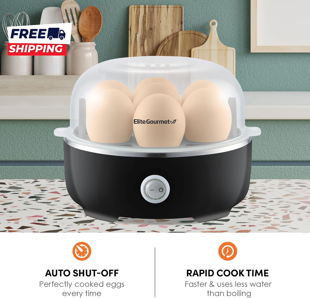 EGC115B Easy Egg Cooker Electric 7 Egg Capacity Soft Medium Hard Boiled Egg