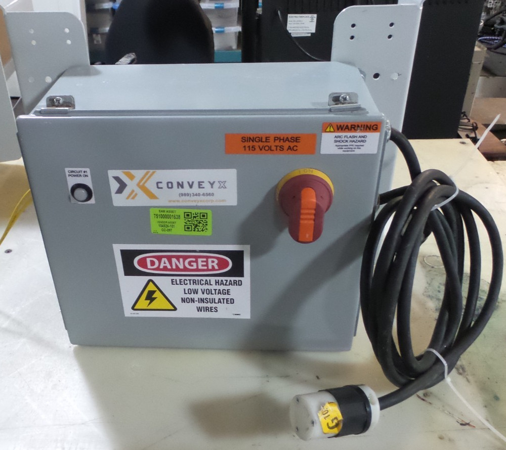 CONVEYX CONVEYOR CONTROL PANEL | Used Working W/ Power Cords & Mounting Bracket