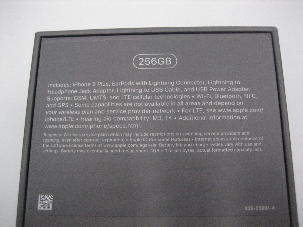 Apple iPhone 8 Space Gray 256GB Original Retail Packaging - EMPTY BOX ONLY