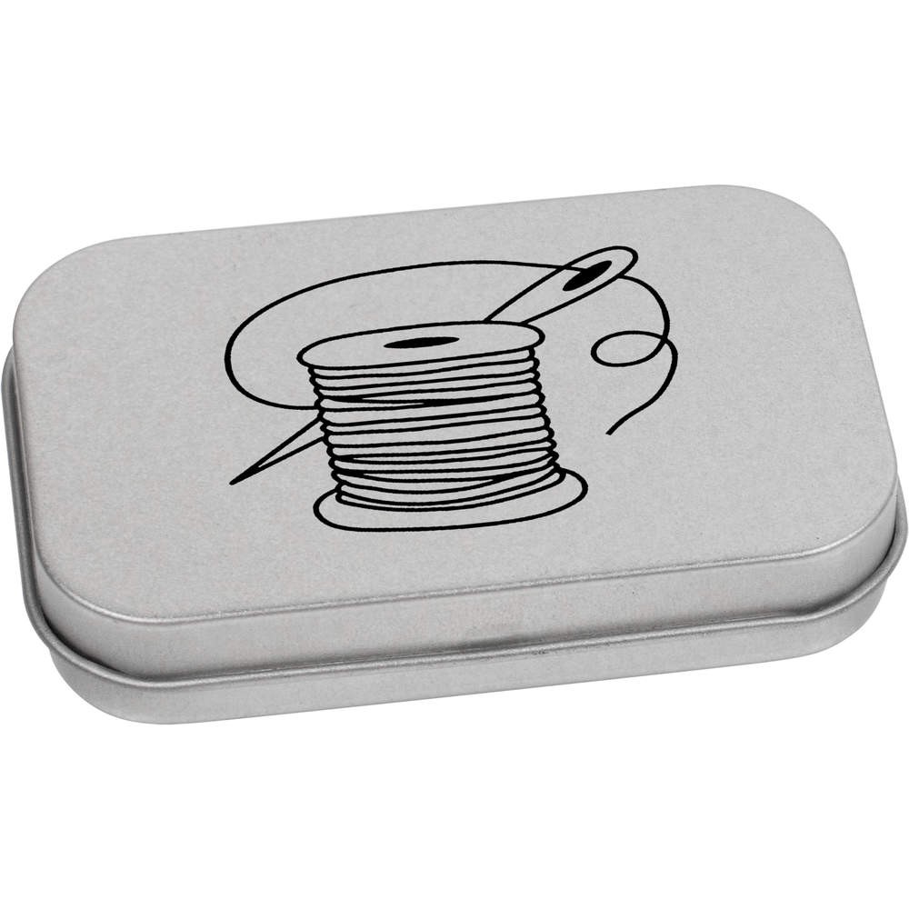 'Needle & Thread' Metal Hinged Tin / Storage Box (TT018982)