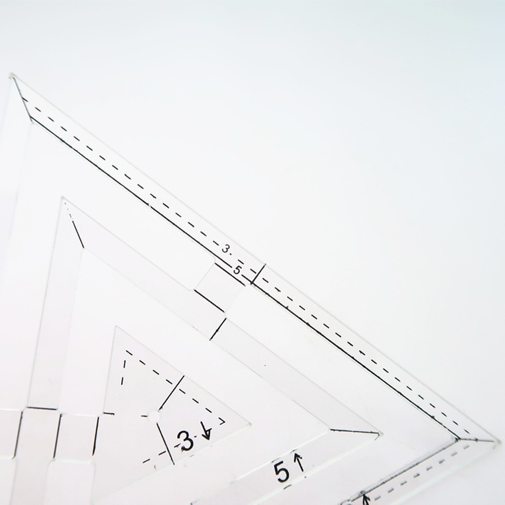 Transparent Acrylic Double Triangle Quilting Ruler Template Sewing Craft Tool