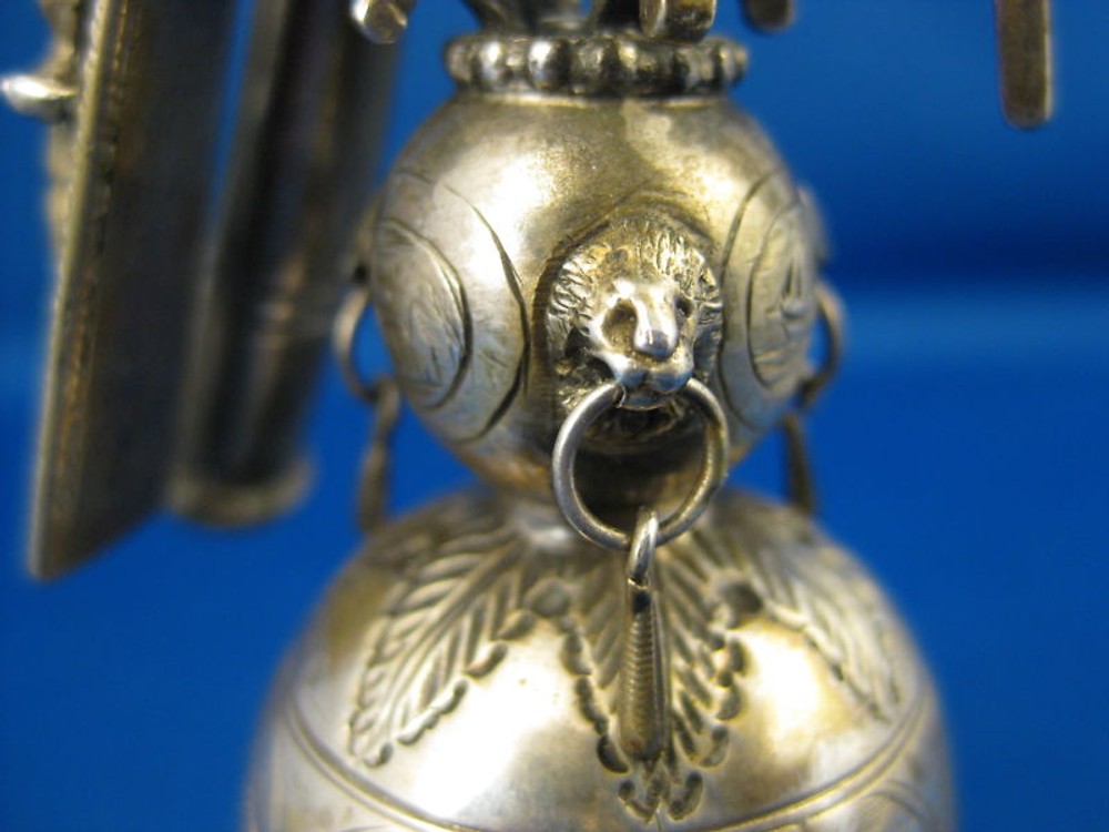 Antique DUTCH ~ SILVER BELL / CUP ~ Miniature Windmill