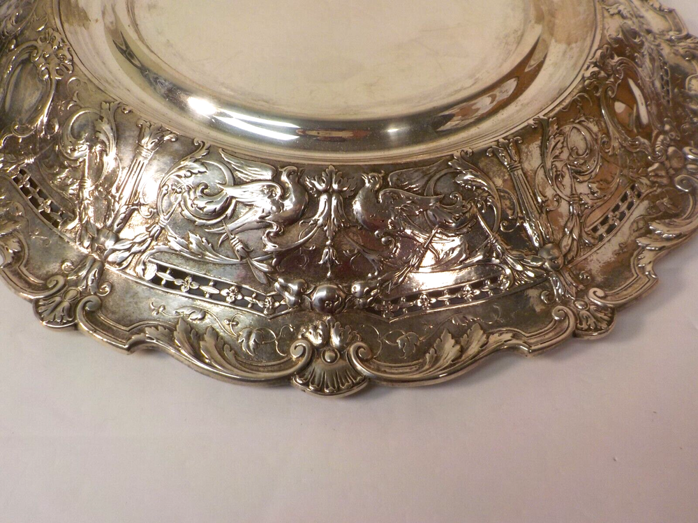 RARE Gorham ARABESQUE Sterling Silver Centerpiece & 15" Tray, Silverplate Insert