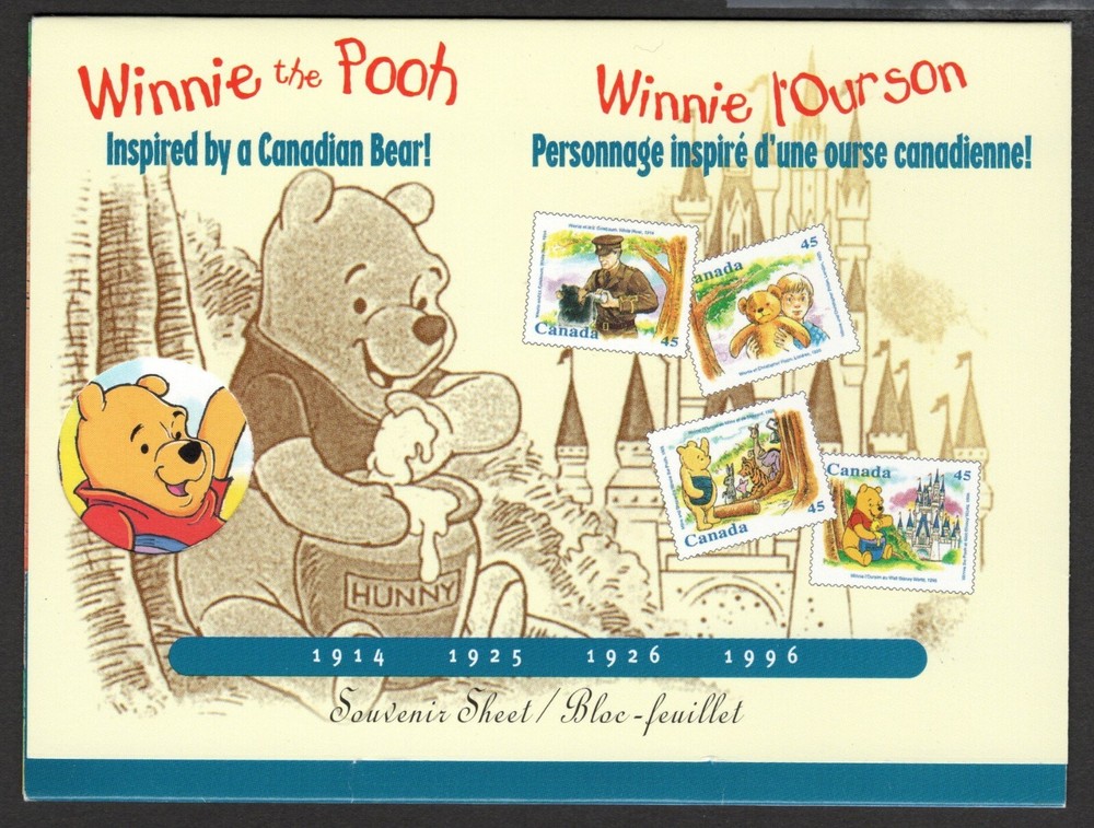 CANADA UNITRADE 1621b WINNIE THE POOH MINI SHEET