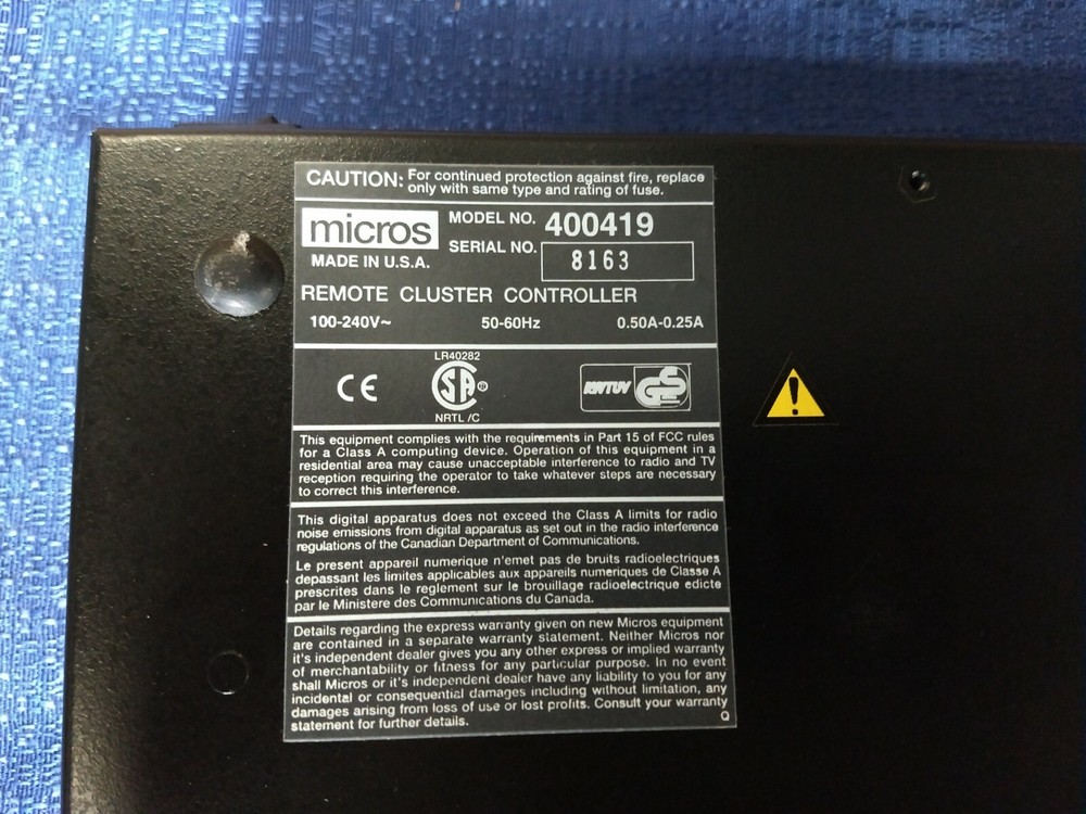 Micros Systems Inc. Remote Cluster Controller 400419