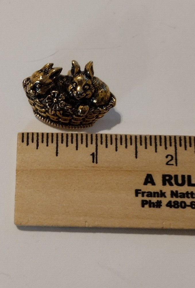 Bunny Rabbits Basket Lapel Jacket Tack Pin