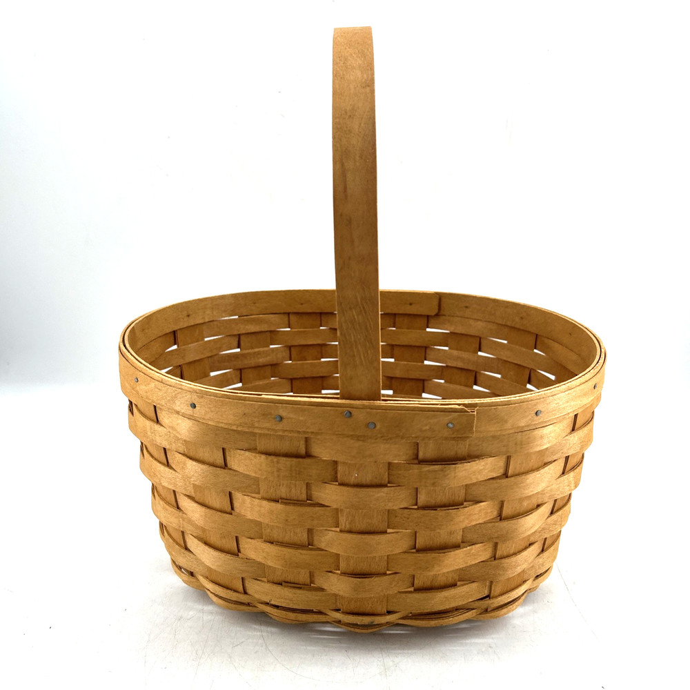 2008 Longaberger Light Brown Oval Spring Basket 11x9"