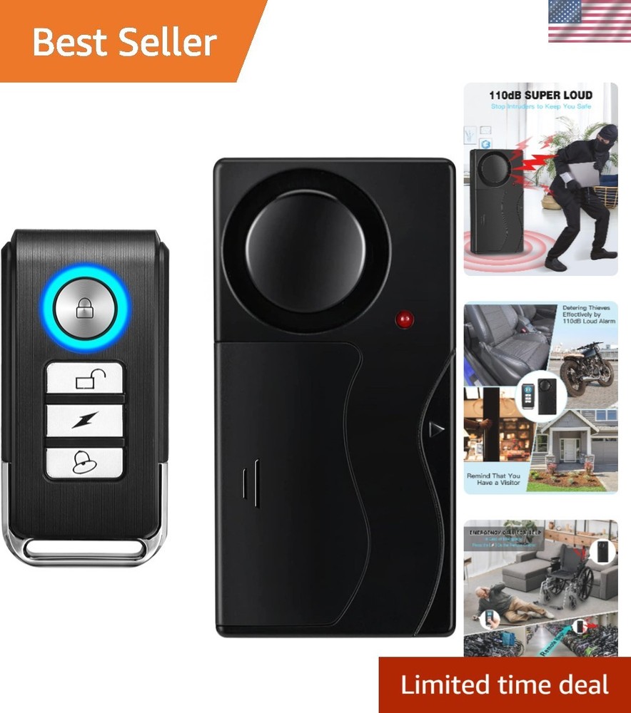 Adjustable Sensitivity 110dB Vibration Alarm with Remote for Maximum Protection