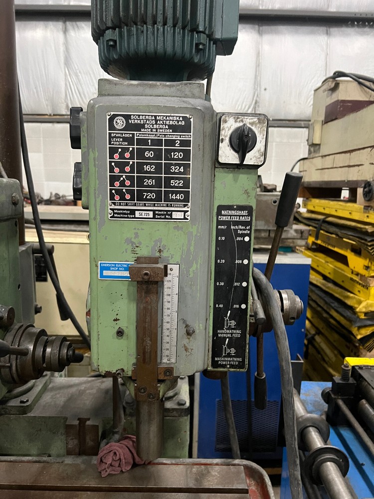 SOLBERGA 4 HEAD DRILL PRESS, MODELS SE725, 16" X 64" TABLE